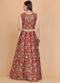 Maroon Raw Silk Resham N Stones Work Umbrella Lehenga Choli With Dupatta Wedding Wear -C Bazaar Shop maroon raw silk resham n stones work umbrella lehenga choli with dupatta ghmcbl218 b