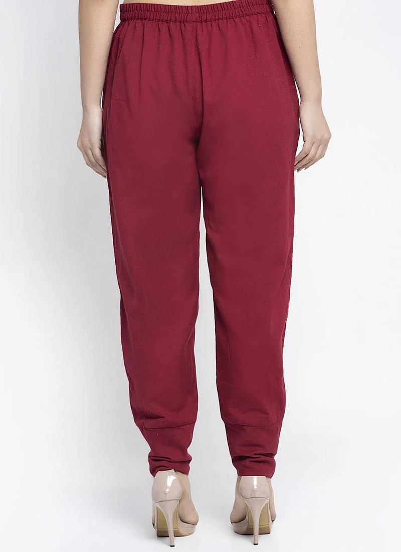 Maroon Rayon Straight Pant Work Wear 4 Maroon Rayon Straight Pant Work Wear - Image 4