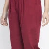 Maroon Rayon Straight Pant Work Wear
