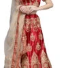 Maroon Satin Silk Embroidered A Line Lehenga Festive Wear