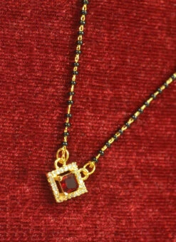 Maroon Stone Work Mangalsutra Party Wear -C Bazaar Shop maroon stone work mangalsutra hejasvcbhspk035 b