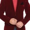Maroon Velvet Blazer