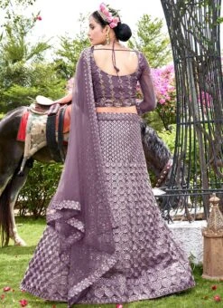 Mauve Net Sequins A Line Lehenga Party Wear 7 Mauve Net Sequins A Line Lehenga Party Wear -C Bazaar Shop mauve net sequins a line lehenga ghska466517002 b