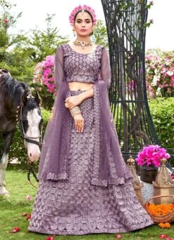 Mauve Net Sequins A Line Lehenga Party Wear 6 Mauve Net Sequins A Line Lehenga Party Wear -C Bazaar Shop mauve net sequins a line lehenga ghska466517002 u