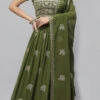 Mehendi Georgette Embroidered A Line Lehenga Party Wear