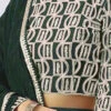 Mehndi Green Embroidered Boat Neck Blouse Party Wear
