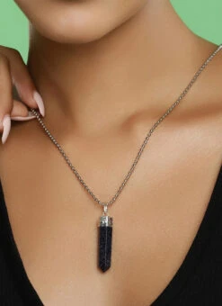 Navy Blue Alloy Necklace Party Wear -C Bazaar Shop mint green alloy necklace jysrrjuly2224 b