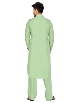 Mint Green Art Silk Pathani Set -C Bazaar Shop mint green art silk pathani set kpmrg1564 b