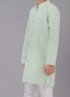 Mint Green Silk Embroidery Kurta Pyjama Party Wear