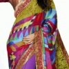 Modish Purple N Multicolor Half N Half Saree Party Wear