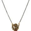 Multicolor Antique Gold Plated Ganesh Shape Mangalsutra Wedding Wear