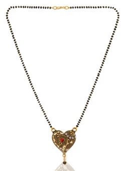 Multicolor Antique Gold Plated Heart Shape Mangalsutra Wedding Wear 5 Multicolor Antique Gold Plated Heart Shape Mangalsutra Wedding Wear -C Bazaar Shop multicolor antique gold plated heart shape mangalsutra jynejmpf8064 b
