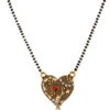 Multicolor Antique Gold Plated Heart Shape Mangalsutra Wedding Wear
