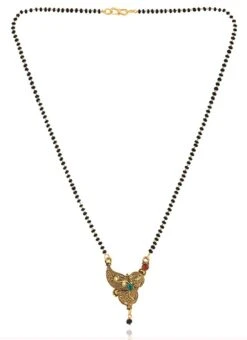 Multicolor Antique Gold Plated Long Traditional Mangalsutra Wedding Wear 5 Multicolor Antique Gold Plated Long Traditional Mangalsutra Wedding Wear -C Bazaar Shop multicolor antique gold plated long traditional mangalsutra jynejmpf8056 b