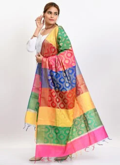 Multicolor Banarasi Silk Weaving Dupatta Work Wear -C Bazaar Shop multicolor banarasi silk weaving dupatta dpdmimfd100 u