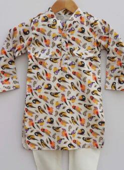 Multicolor Cotton Printed Kurta Pyjama Party Wear
