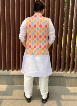 Multicolor Cotton Printed Nehru Jacket -C Bazaar Shop multicolor cotton printed nehru jacket jmkmhe1841 b
