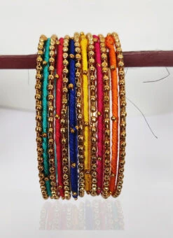 Multicolor Designer Bangles Festive Wear -C Bazaar Shop multicolor designer bangles brbjk21 b
