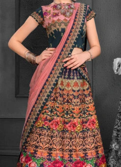 Multicolor Digital Printed A Line Lehenga Party Wear