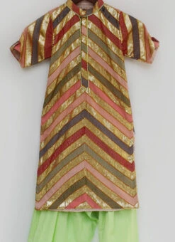 Multicolor Georgette Sequins Embroidered Kurta Pyjama