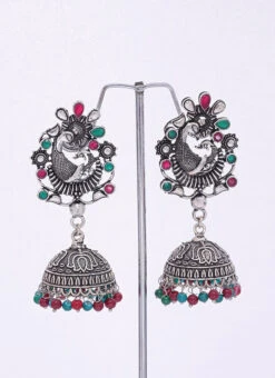 Multicolor Jhumka Earrings Festive Wear -C Bazaar Shop multicolor jhumka earrings ermpf9469 b