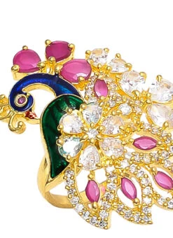 Multicolor Peacock Designer Ring Party Wear