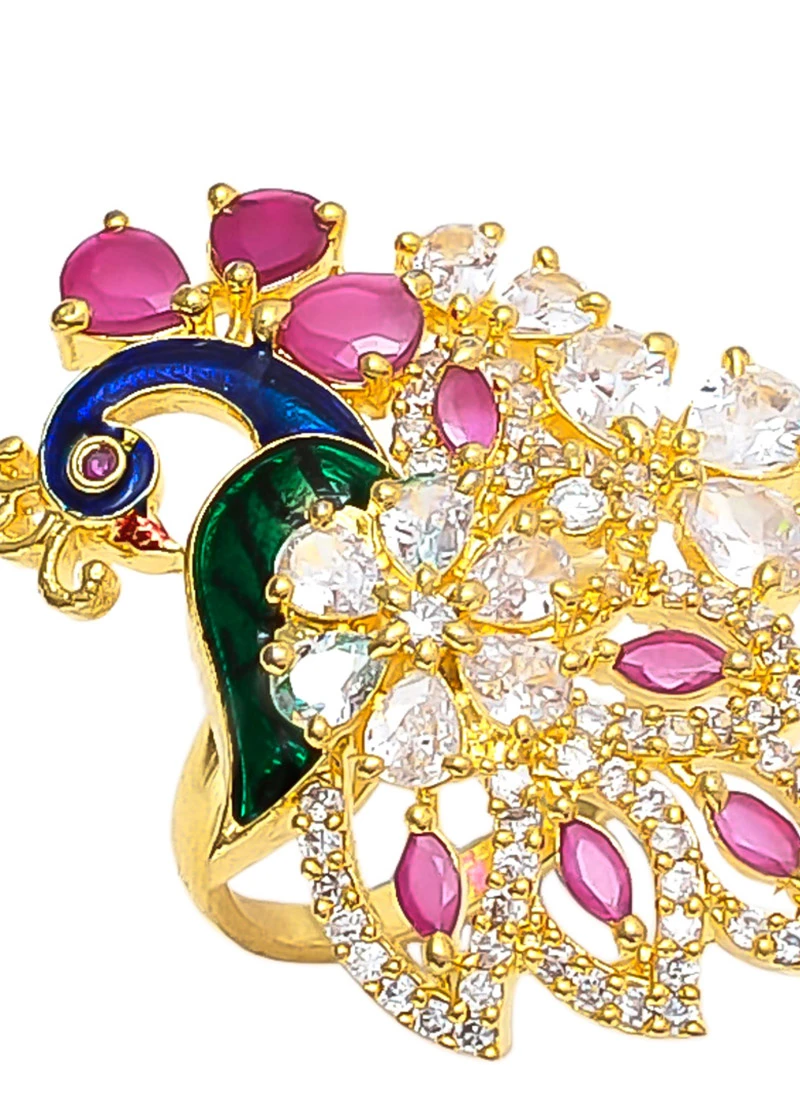Multicolor Peacock Designer Ring Party Wear 1 Multicolor Peacock Designer Ring Party Wear