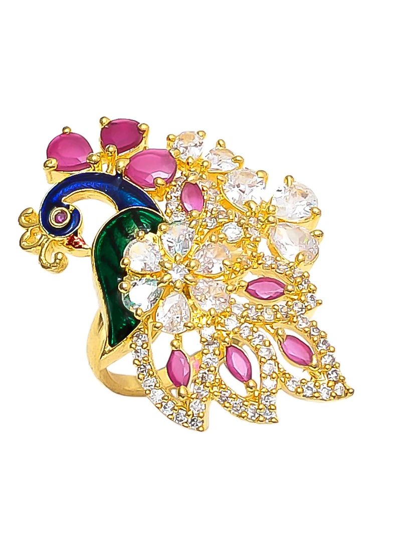 Multicolor Peacock Designer Ring Party Wear 2 Multicolor Peacock Designer Ring Party Wear - Image 2