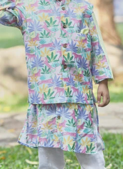 Multicolor Pure Cotton Printed Bandi Set Party Wear