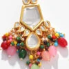 Multicolored Alloy Kundan Danglers Party Wear