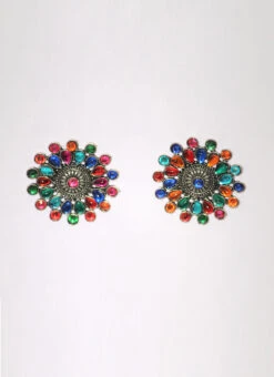 Multicolored Alloy Studs Work Wear 5 Multicolored Alloy Studs Work Wear -C Bazaar Shop multicolored alloy studs ermbmsa548 b