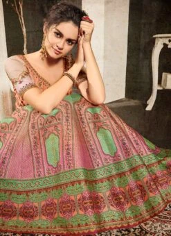 Multicolored Art Silk Anarkali Gown Party Wear -C Bazaar Shop multicolored art silk anarkali gown bgwsjssb1102 b