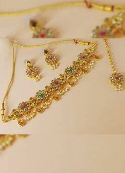 Multicolored Choker Set Party Wear -C Bazaar Shop multicolored choker set jymsmkns1200c b