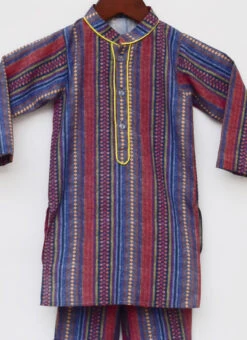 Multicolored Cotton Printed Kurta Pyjama