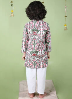 Multicolored Cotton Printed Stitched Kurta Pyjama Festive Wear -C Bazaar Shop multicolored cotton printed stitched kurta pyjama kdbntcs46 b