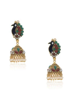 Multicolored Designer Jhumka Earrings Festive Wear -C Bazaar Shop multicolored designer jhumka earrings erhof30756 b