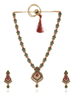 Multicolored Designer Necklace Set Festive Wear -C Bazaar Shop multicolored designer necklace set jyshof80162 b