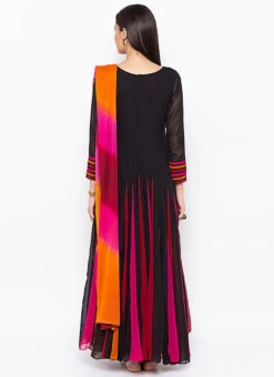 Multicolored Georgette Anarkali Suit Party Wear -C Bazaar Shop multicolored georgette anarkali suit slmnkc2046 b