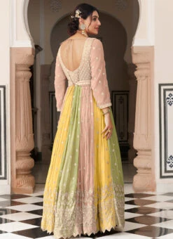 Multicolored Georgette Embroidery Anarkali Suit Party Wear -C Bazaar Shop multicolored georgette embroidery anarkali suit slska44041531 b