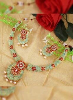 Multicolored Necklace Set Festive Wear -C Bazaar Shop multicolored necklace set jysmknsn0579 b