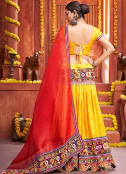 Mustard Cotton Embroidery With Mirror Work Chaniya Choli Festive Wear -C Bazaar Shop mustard cotton embroidery with mirror work chaniya choli ghska46577008 b
