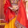 Mustard Cotton Embroidery With Mirror Work Chaniya Choli Festive Wear
