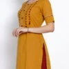 Mustard Cotton Kurta Sharara Set Work Wear