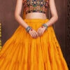 Mustard Faux Georgette Kutch Work Chaniya Choli Festive Wear