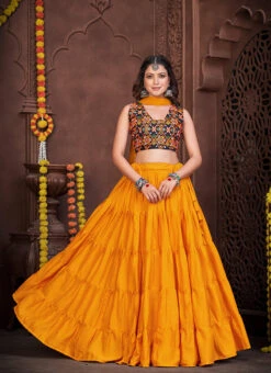 Mustard Faux Georgette Kutch Work Chaniya Choli Festive Wear -C Bazaar Shop mustard faux georgette kutch work chaniya choli ghsacw7524 u