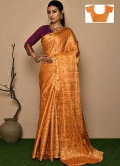 Mustard Kanjeevaram Silk Weaving Work Saree Festive Wear 6 Mustard Kanjeevaram Silk Weaving Work Saree Festive Wear -C Bazaar Shop mustard kanjeevaram silk weaving work saree sadsf4682 u