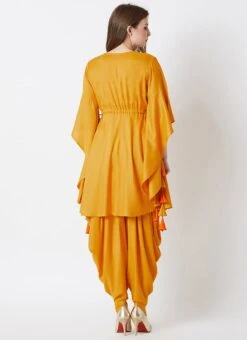 Mustard Rayon Dhoti Set Work Wear -C Bazaar Shop mustard rayon dhoti set krsdmf922must b