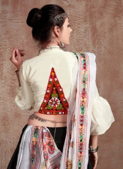 Navaratri Black Taffeta Silk Embroidered Chaniya Choli Party Wear 7 Navaratri Black Taffeta Silk Embroidered Chaniya Choli Party Wear -C Bazaar Shop navaratri black taffeta silk embroidered chaniya choli ghsomr8001 b