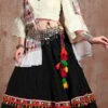 Navaratri Black Taffeta Silk Embroidered Chaniya Choli Party Wear