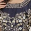 Navy Blue Art Dupion Silk Resham Embroidered Blouse Festive Wear